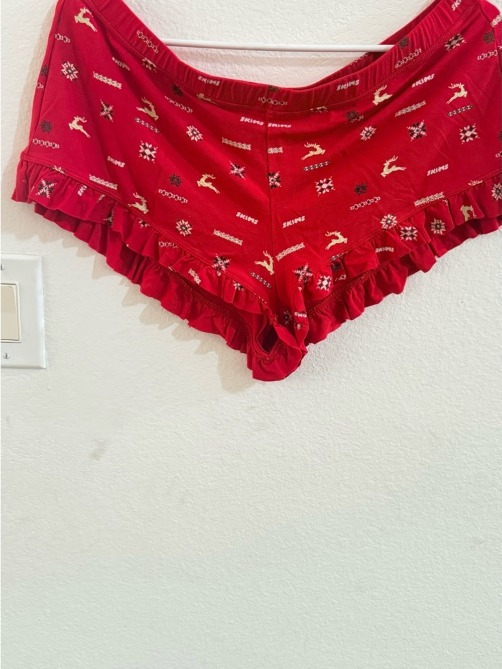 Skims Holiday Ruffle Sleep Shorts